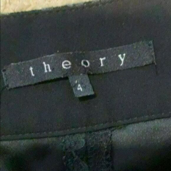 MSRP $275 Theory Lace Covered Black Pants Women's Size 4 - Picture 10 of 10